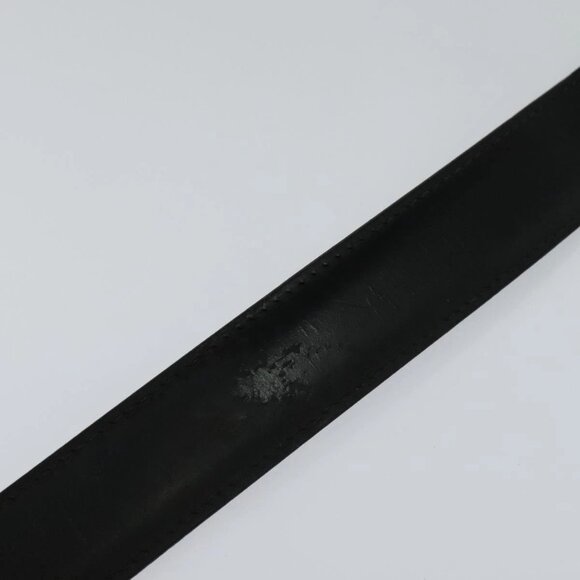 LOUIS VUITTON Belt Leather 29.9""""""""-34.3"""""""" Black Silver M9831 LV A... - Picture 7 of 16